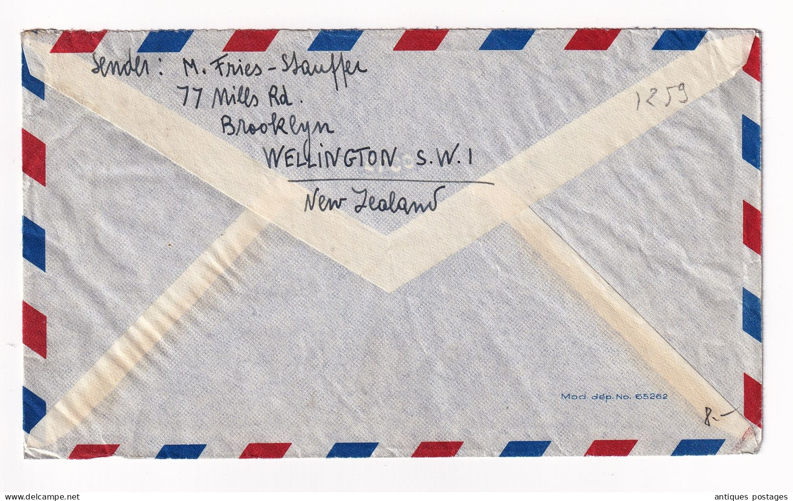 Lettre Brooklyn 1954 Wellington New Zealand Suisse Switzerland Bäretswil Nouvelle-Zélande - Covers & Documents