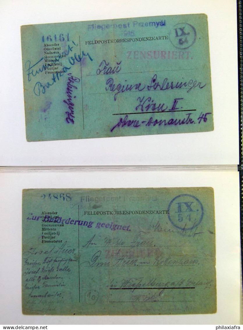 Siège de Przemyśl - Lot de 34 cartes postales Sept 1914 mars 1915 aérophilatelie