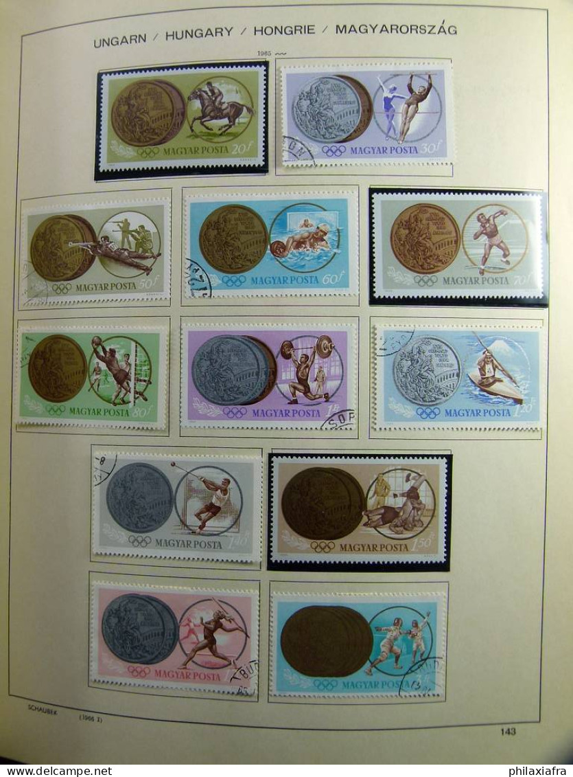 Collection Hongrie, sur album de 1964 à 1979, timbres, neuf ** et oblitéré