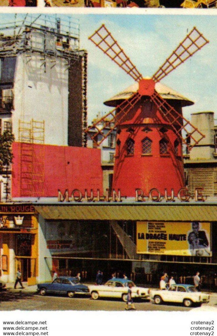 PARIS N°1300 MONTMARTRE En 1981 VOIR ZOOM Le Moulin Rouge Panhard PL17 Citroën 2CV Camionnette PUB Film La Dragée Haute - París La Noche