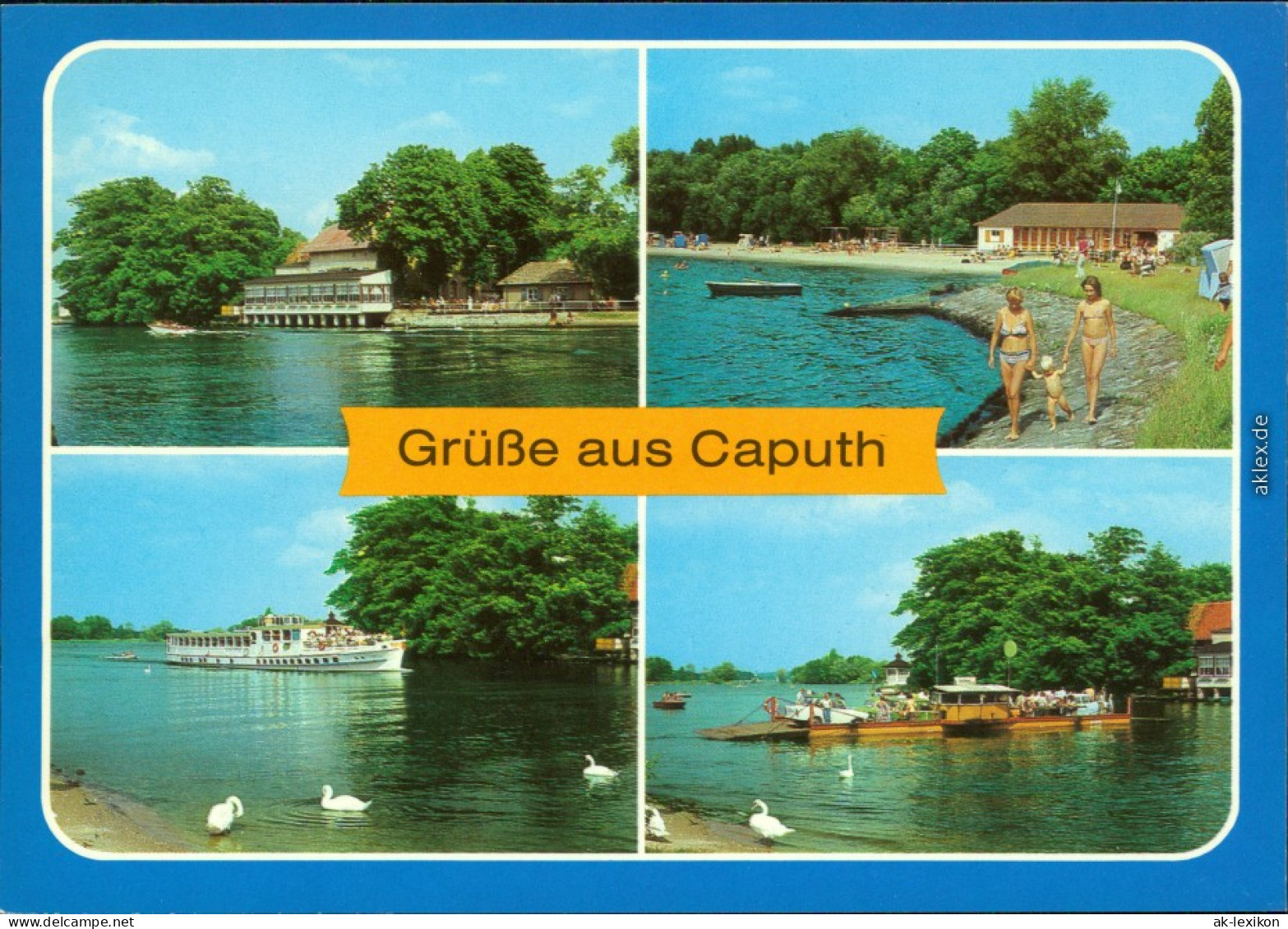 Caputh Schwielowsee Gaststätte Am Fährhaus, Strandbad, MS Seebad   Fähre 1983 - Caputh