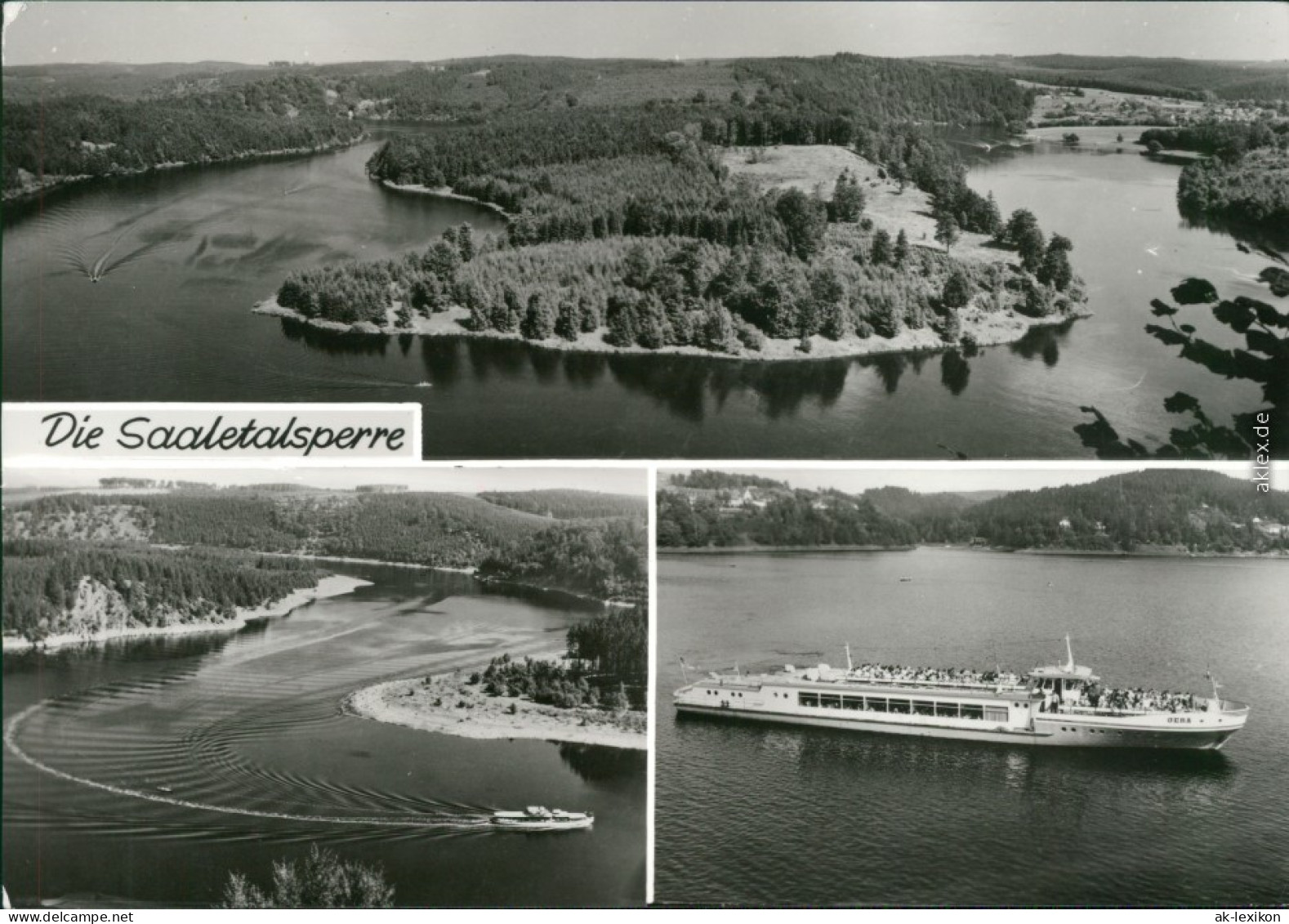 Ansichtskarte Bad Lobenstein Saaletalsperre - Panorama - Fähre 1980 - Lobenstein