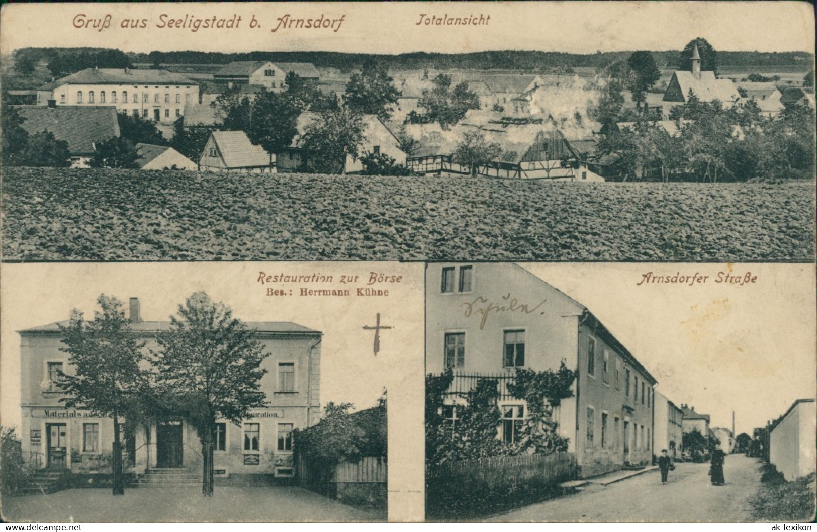 Seeligstadt Großharthau Stadt, Restauration Zur Börse, Arnsdorf  Straße 1918 - Grossharthau