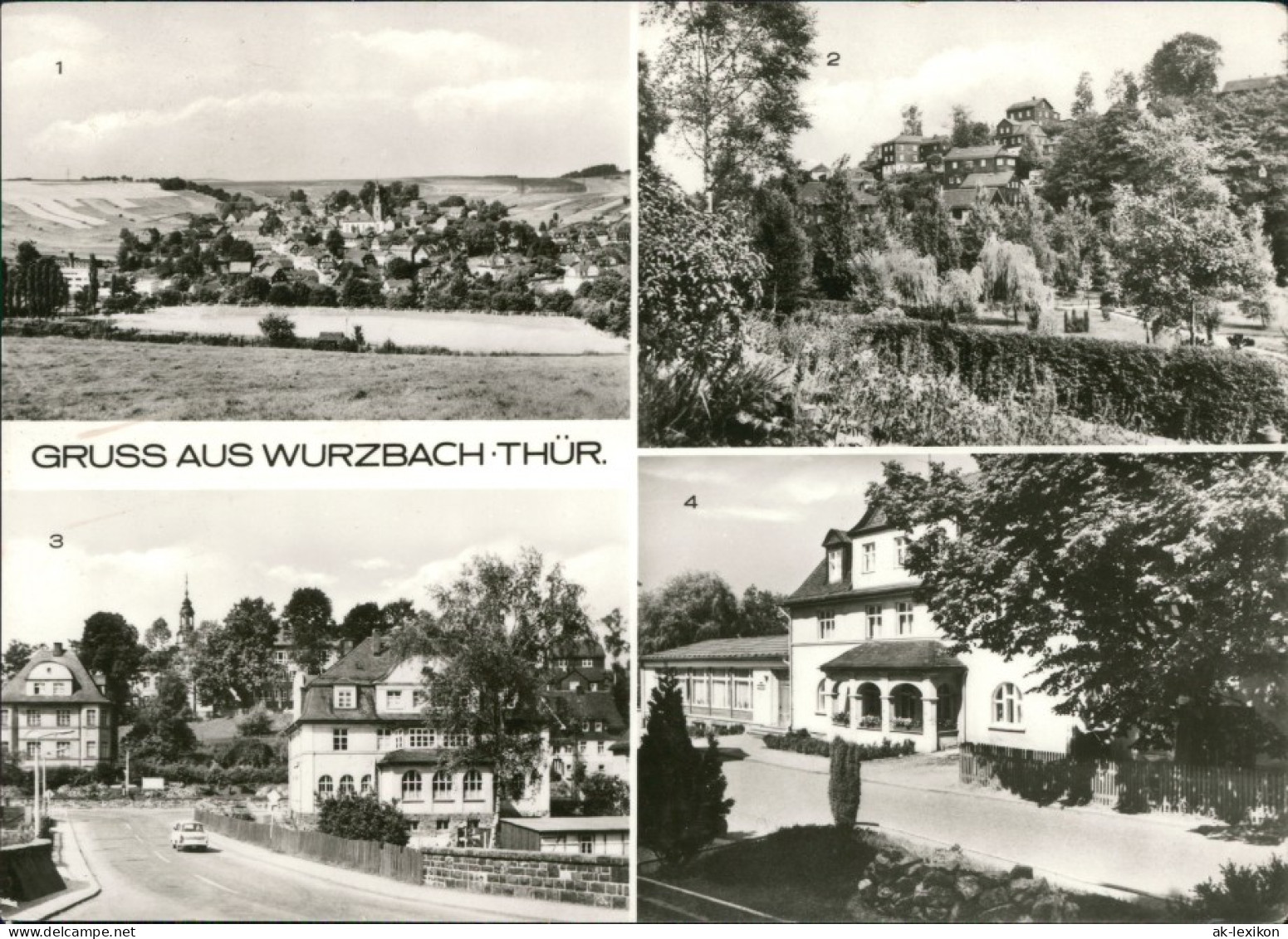 Ansichtskarte Wurzbach Park, Panorama, Klubhaus, Rathaus 1976 - Wurzbach