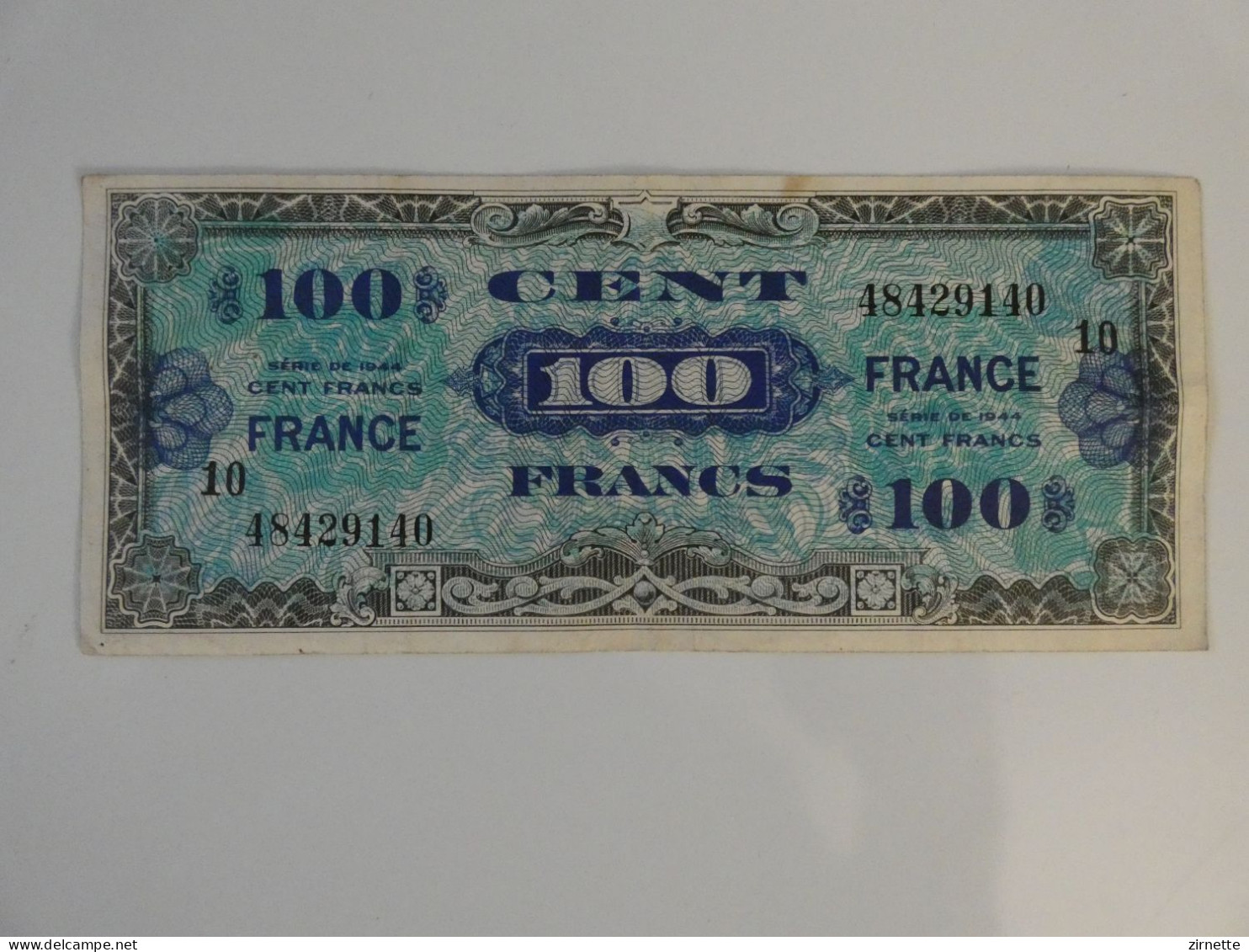 Billets De 100 Francs 1944/45 Verso FRANCE Série 10 Et Série 6. Lot De 4 - 1945 Verso Francia