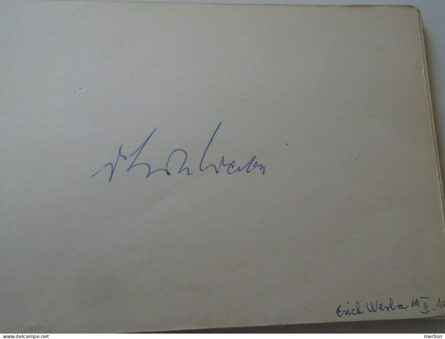 D203324  Signature -Autograph  - Erik ERICH WERBA  - Austrian Pianist Composer  Baden Bei Wien  1981 - Cantanti E Musicisti