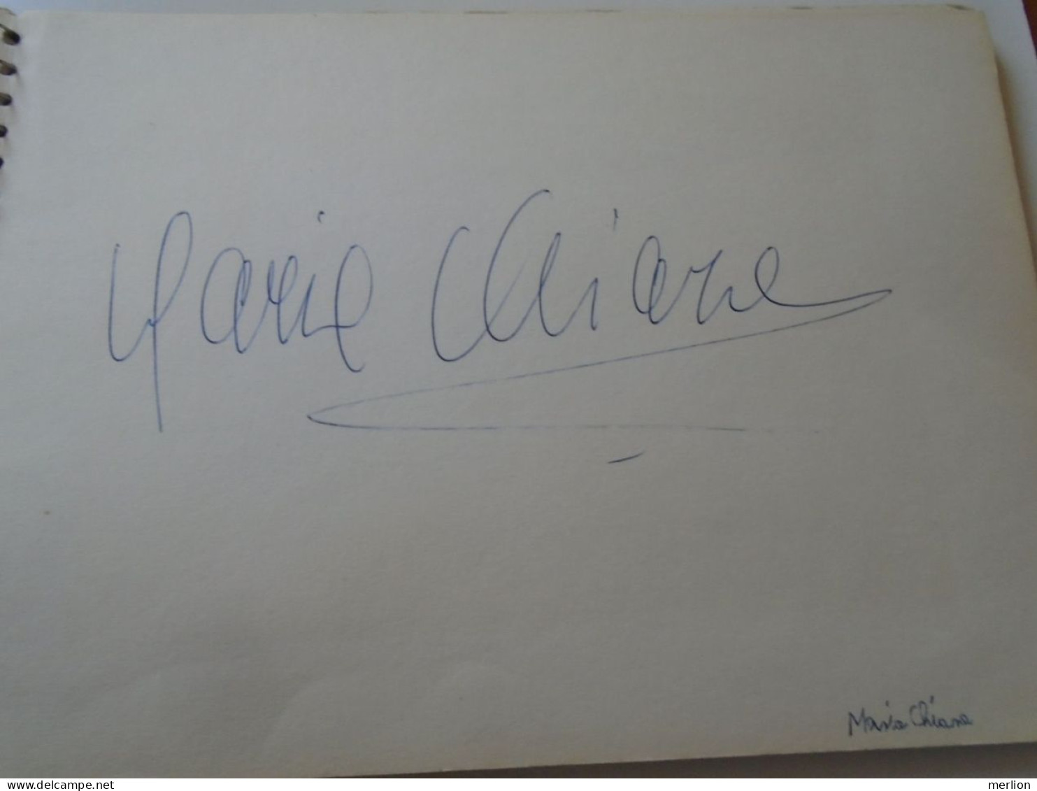 D203334  Signature -Autograph  - Maria Chiara  - Italia  Opera  -Soprano  1981 - Cantantes Y Musicos