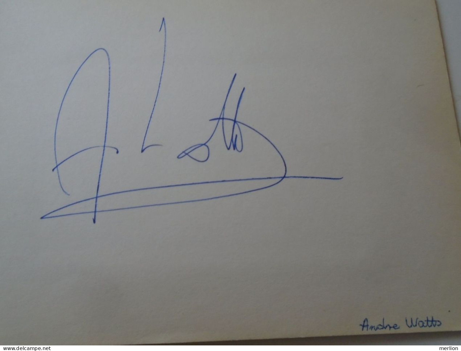D203358  Signature -Autograph  - André Watts - American Classical Pianist  1981 - Cantanti E Musicisti