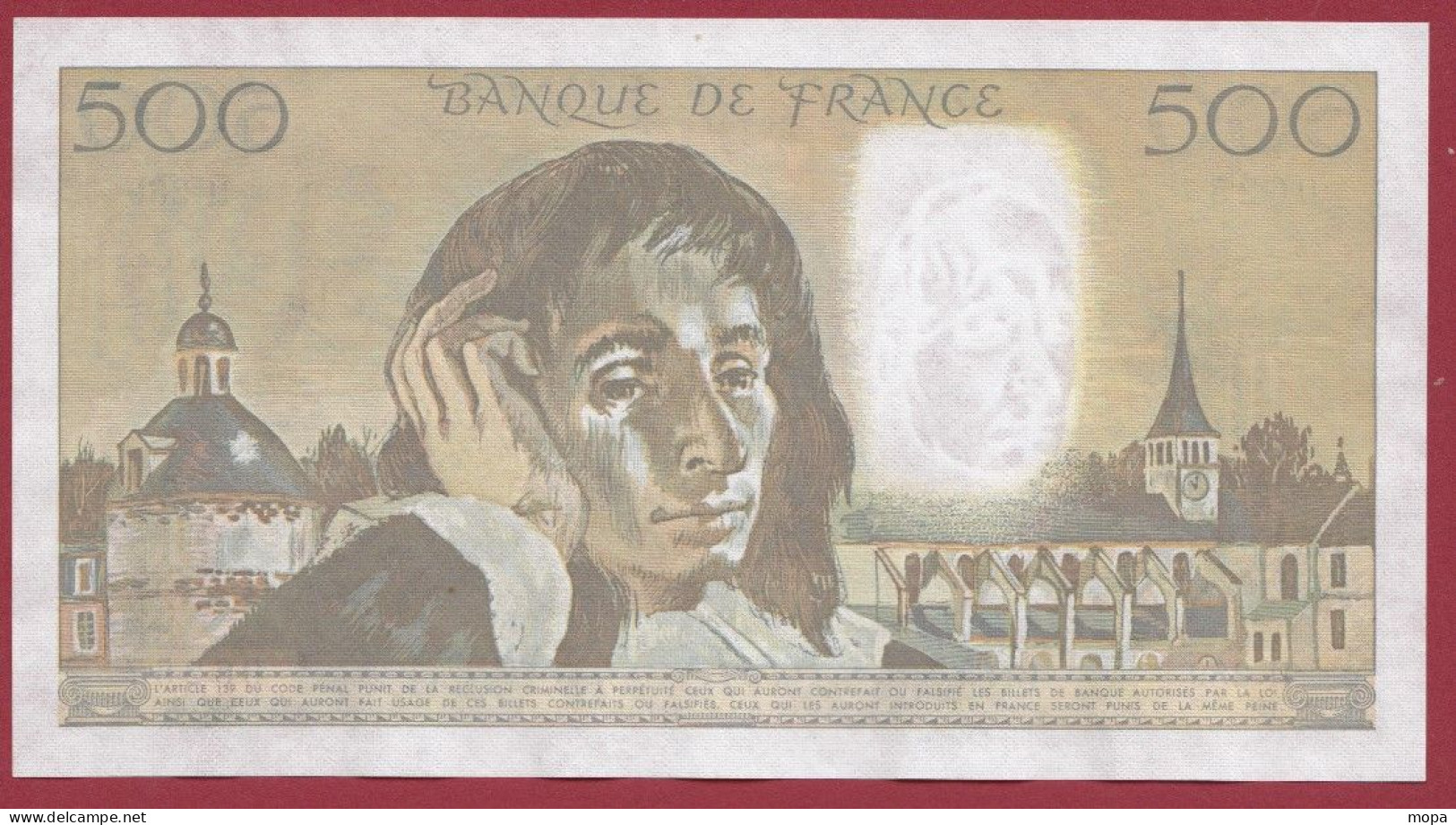 500 Francs "Pascal"- Du 02/02/1989.d--Alph H.289- 2 TROU D EPINGLES--SUP  -- (972) - 500 F 1968-1993 ''Pascal''
