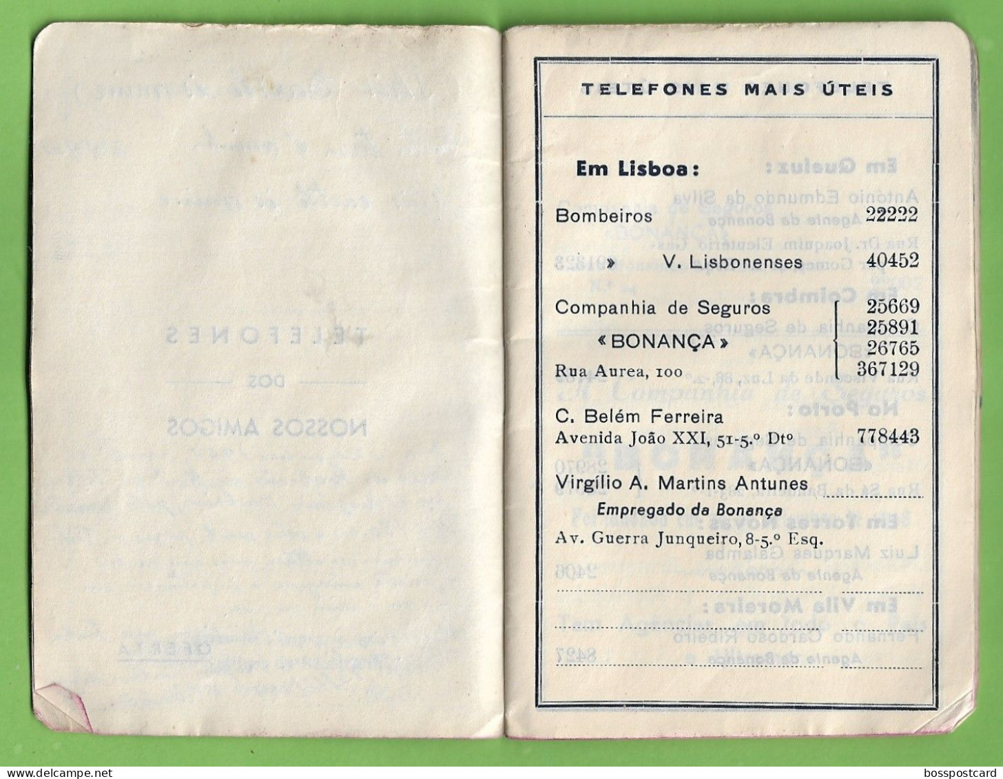 Lisboa - Calendário De 1801 A 1980 Da Companhia De Seguros Bonança - Portugal - Big : ...-1900