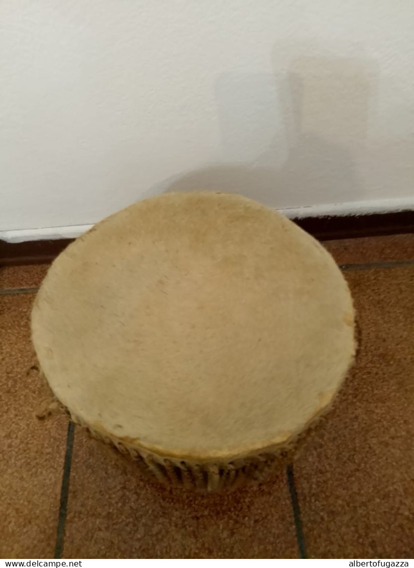 Tamburo In Pelle Tribale Africana Vintage - Musikinstrumente