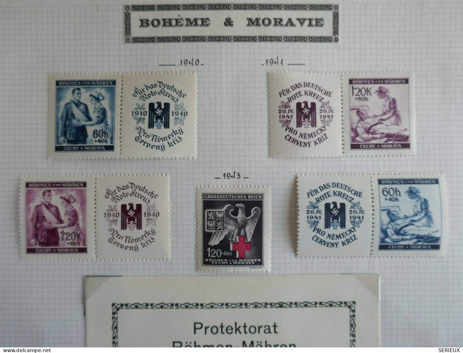 \+\ RED CROSS .BOHEME MORAVIE .SUR PAGE SUR CHARN.  SURCHARGES + BELLE QUALITé+++ - FDC