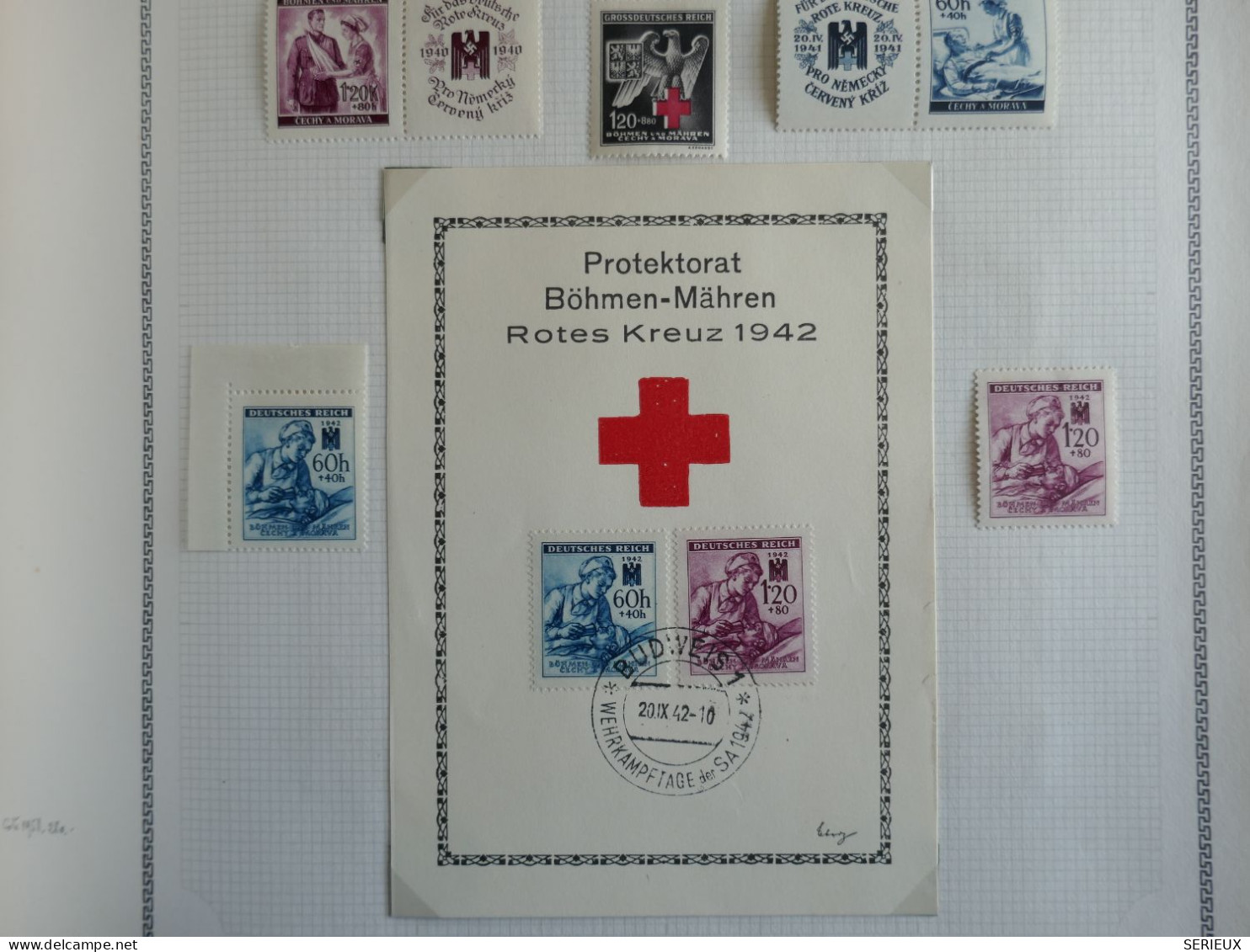 \+\ RED CROSS .BOHEME MORAVIE .SUR PAGE SUR CHARN.  SURCHARGES + BELLE QUALITé+++ - FDC