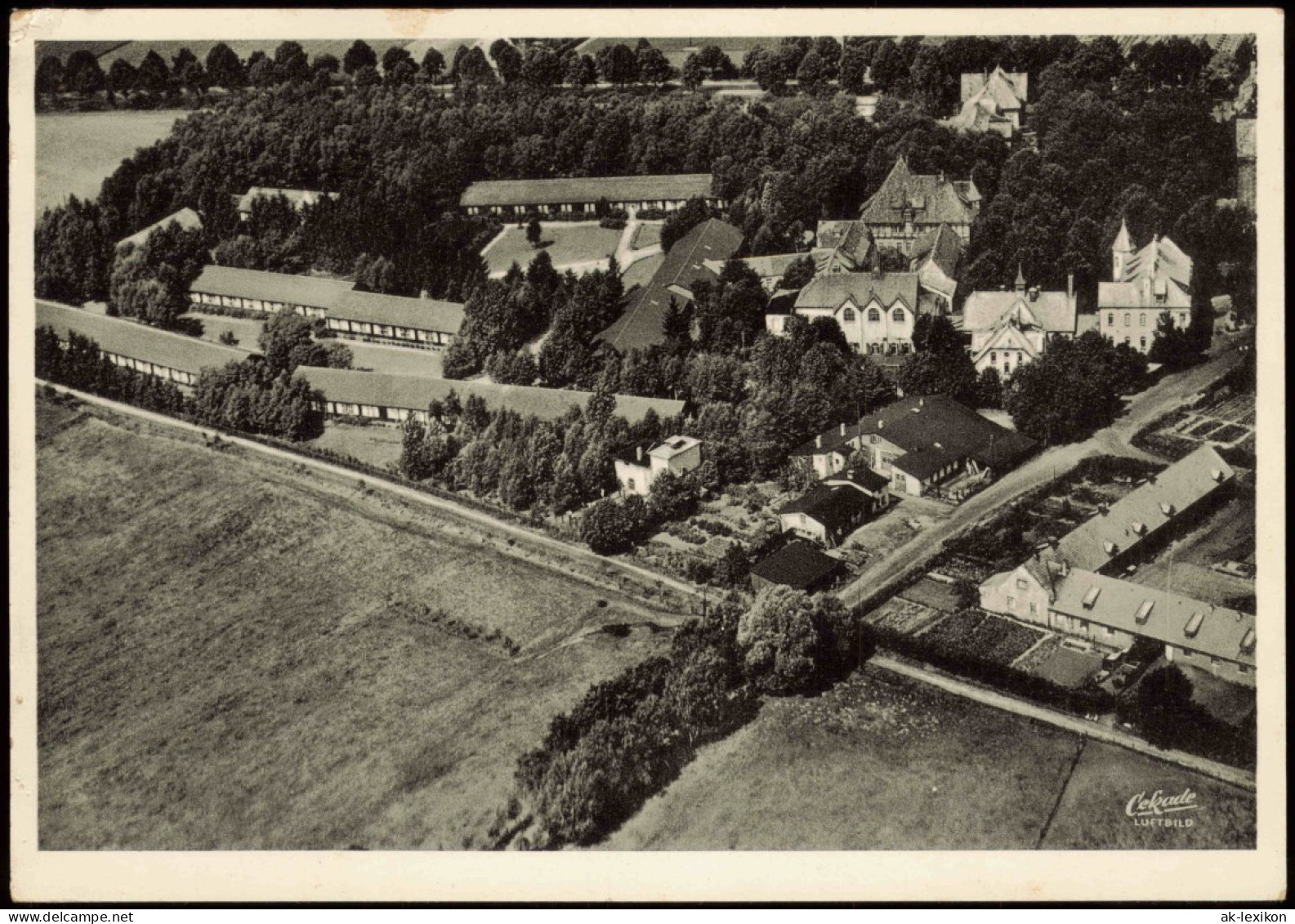 Rotenburg (Wümme) Luftaufnahme Krankenhaus  Diakonissen-Mutterhauses 1955 - Rotenburg (Wuemme)