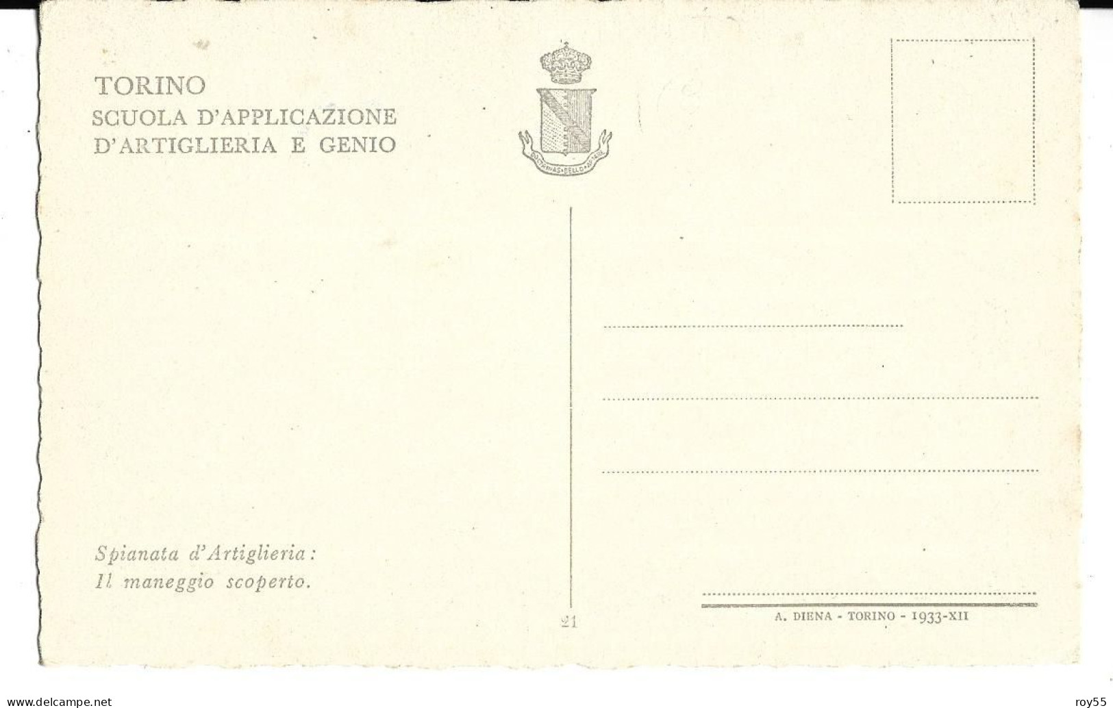 Militari Caserma Militare Scuola D'applicazione D'artiglieria E Genio Torino Piemonte (f.piccolo/v.retro) - Barracks