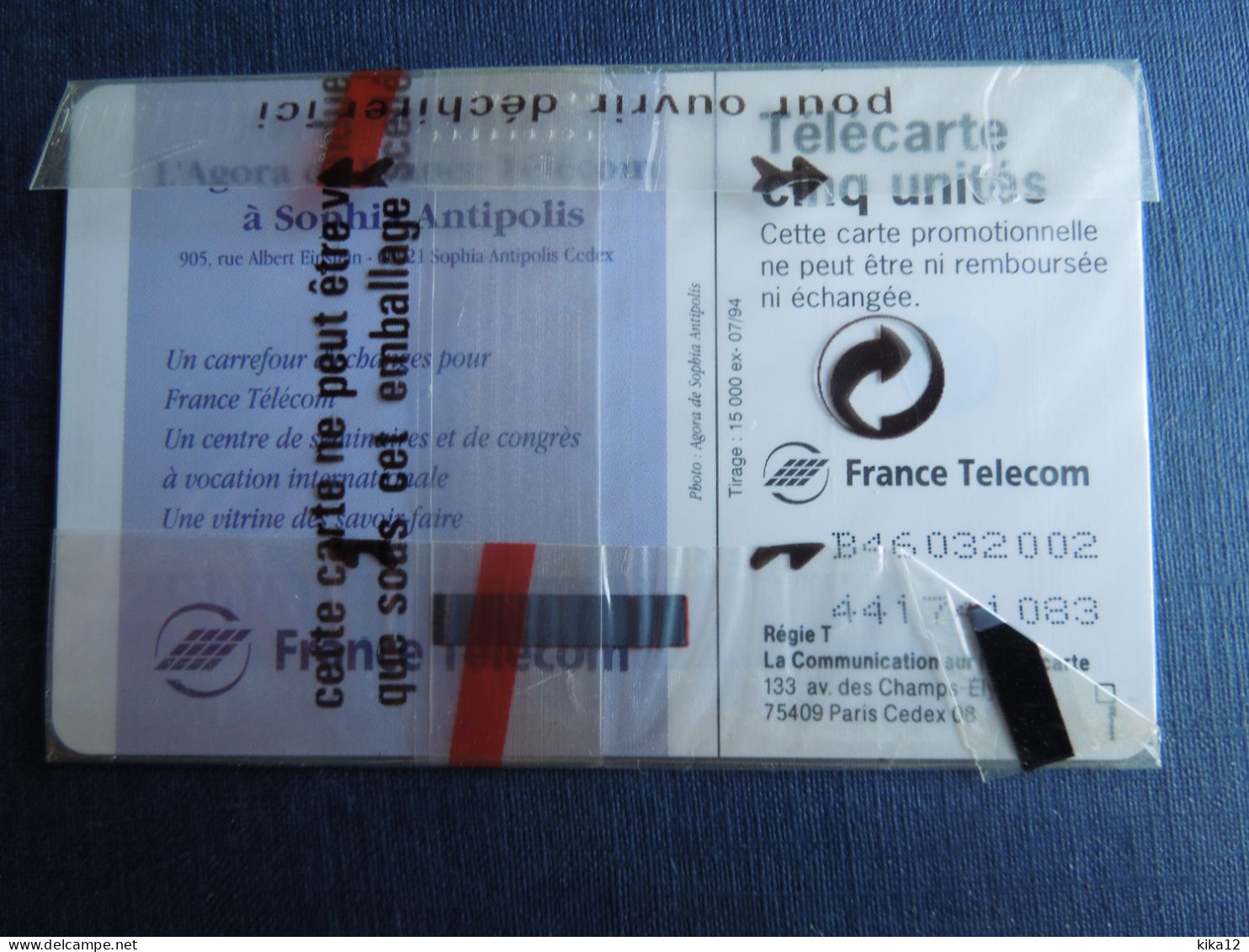 Sophia Antipolis France Télécom .   Télécarte Neuve Sous Blister   05 U    TCsb2402 - Unclassified