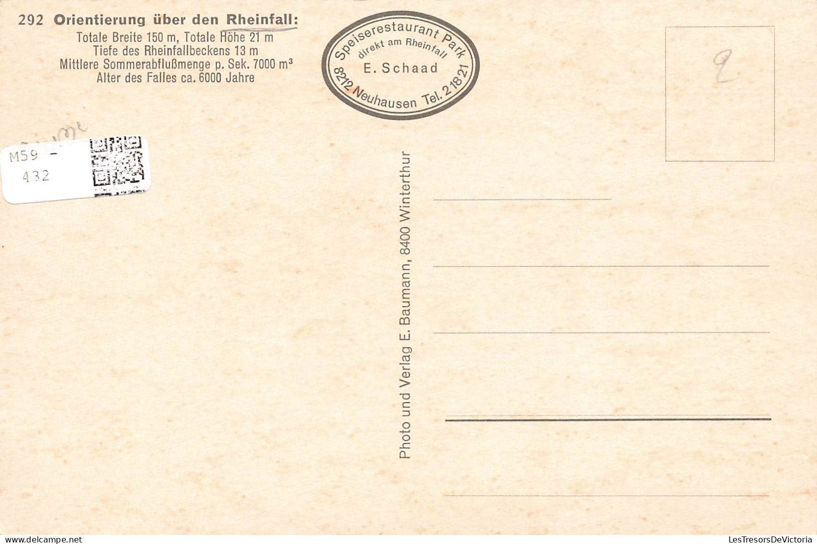 SUISSE - Rheinfall - Orienterung über Den Rheinfall - Colorisé - Carte Postale - Neuhausen Am Rheinfall