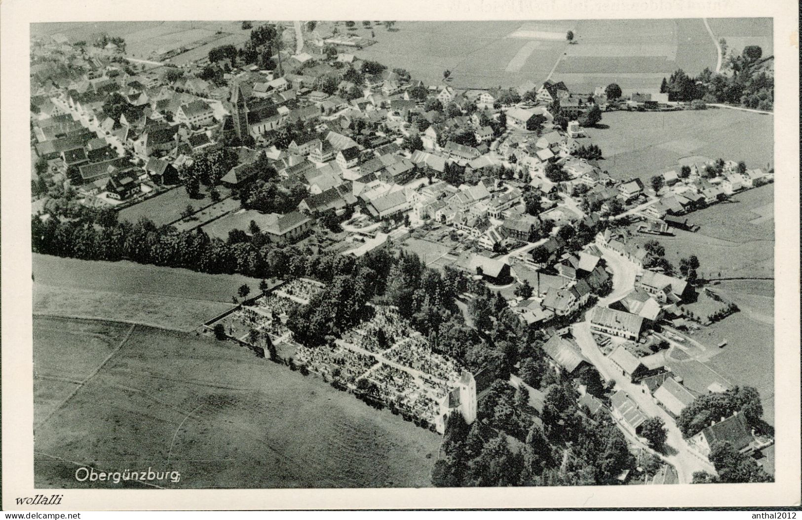 Superrar Flugzeugaufnahme Wohngebiet Obergünzburg Um 1950 Strähle Nr. 27218 - Kaufbeuren