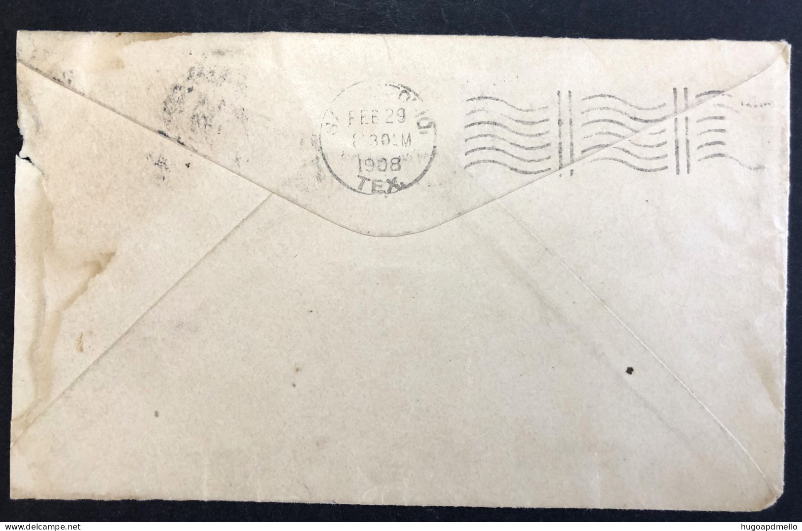 UNITED STATES, Circulated Cover From Beaumont (Tx) To San Antonio (Tx), « FRANKLIN », 1908 - Covers & Documents