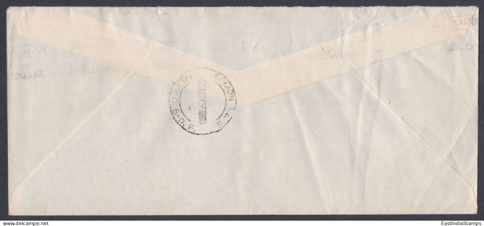 Jamaica 1956 Used Airmail Cover To British Embassy, Mexico City, Coat Of Arms, Queen Elizabeth II - Giamaica (...-1961)