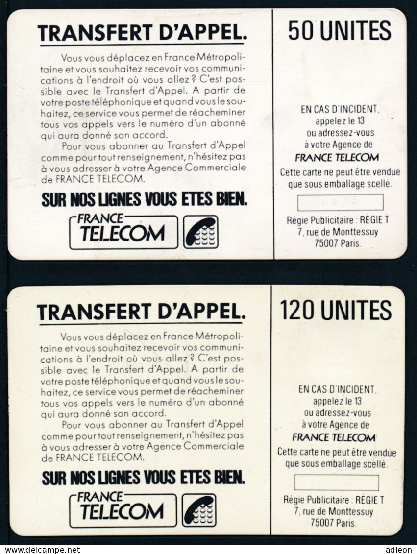 Télécartes France - Publiques N° Phonecote F18 + F19 Transfert D'appel - 1988