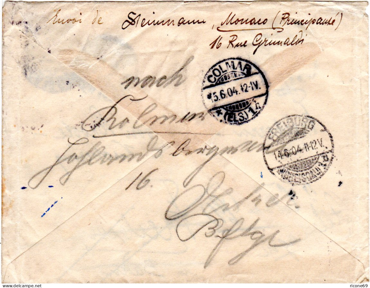 Monaco 1904, 25 C. Auf Nachsende Brief V. Monte Carlo N. Deutschland - Lettres & Documents