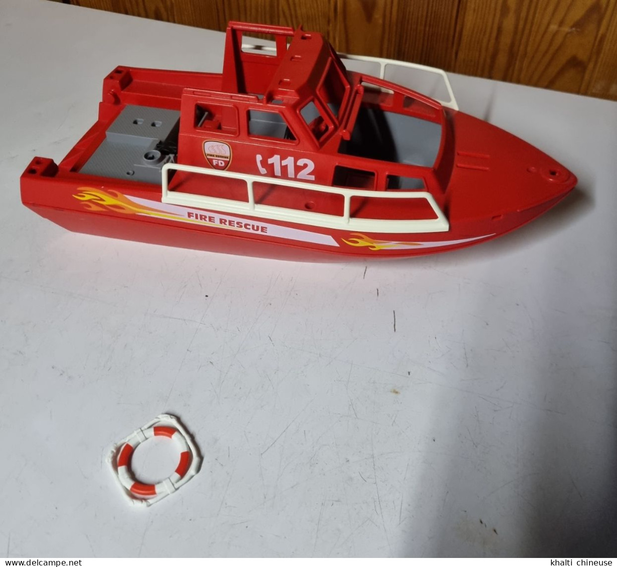 Bateau De Sauvetage Secours En Mer Pompiers Playmobil 3128 Annee 1999 - Autres & Non Classés