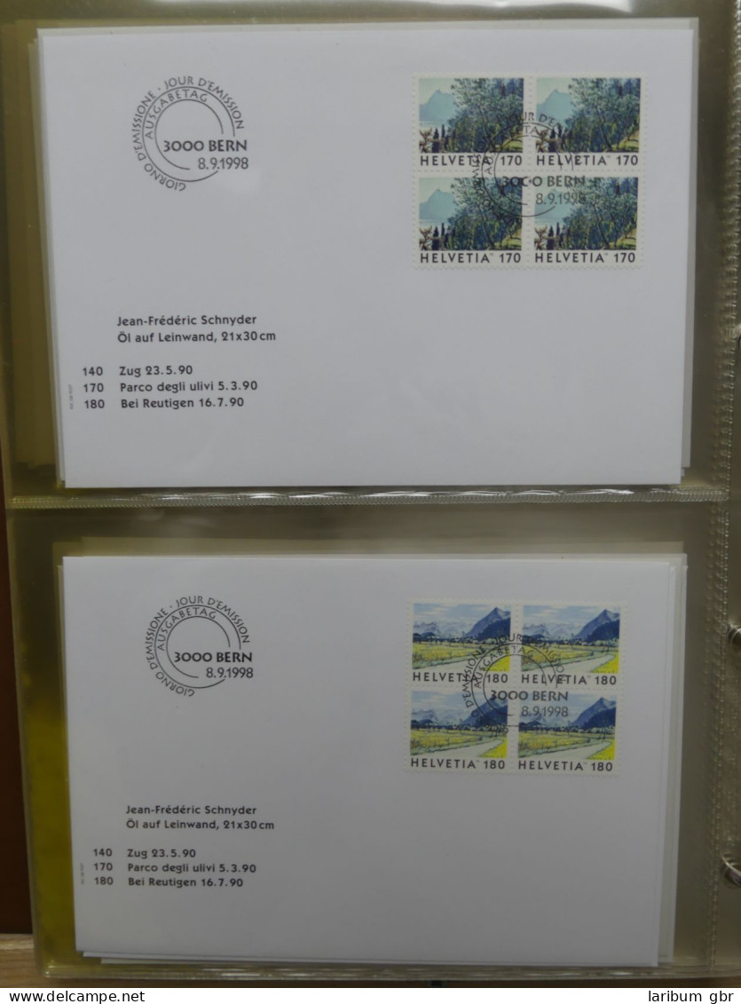 Schweiz Sammlung ab 1997 nur FDC Ersttagsbriefe einzeln und Viererblocks #LW849