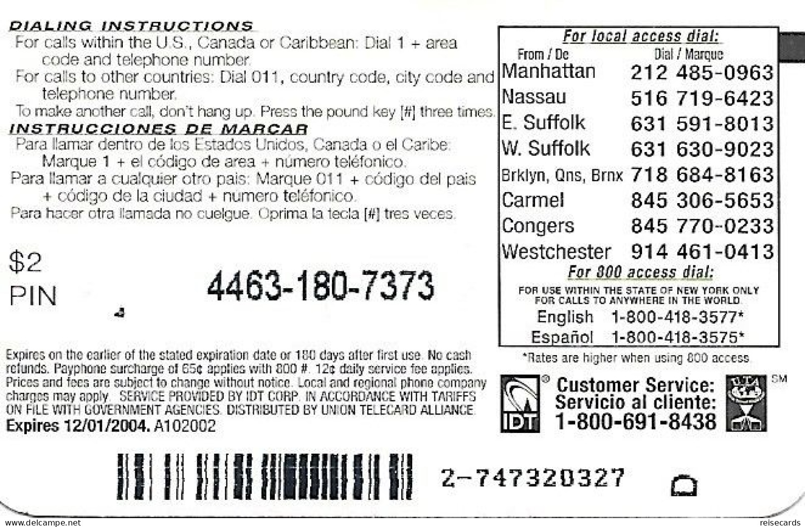 USA: Prepaid IDT - Sancocho 12.04 - Other & Unclassified