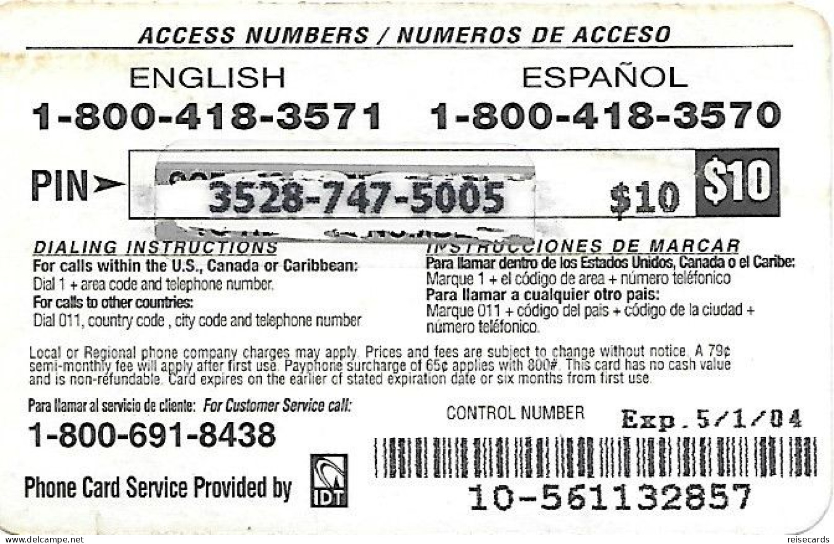 USA: Prepaid IDT - Blackstone - Other & Unclassified