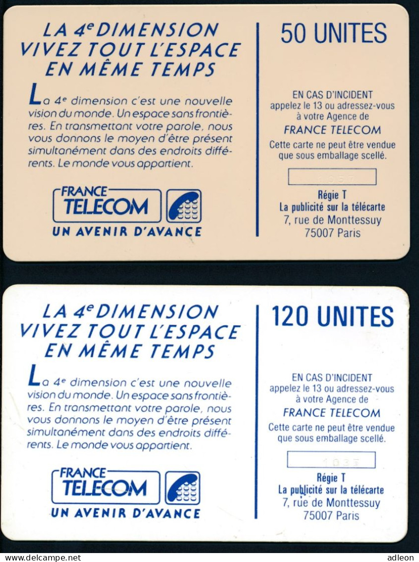 Télécartes France - Publiques N° Phonecote F38 + F39 - 4e Dimension Hommes 50U Et 120U - 1988