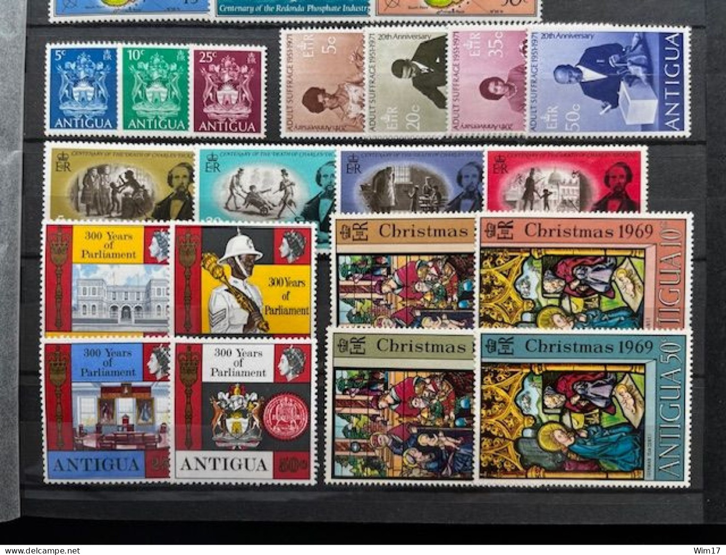 ANTIGUA LOT OF 39 STAMPS (34 STAMPS MNH/5 STAMPS HINGED) - 1960-1981 Autonomia Interna