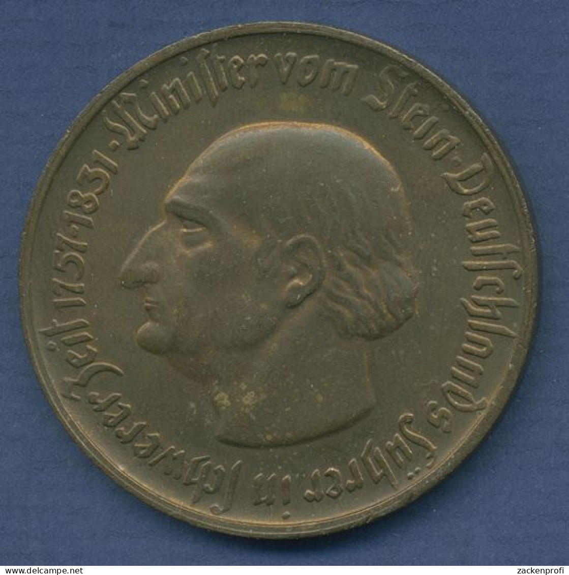 Westfalen 500 Mark 1922 Bronze, Freiherr V. Stein, J N15 Vz (m6204) - Andere & Zonder Classificatie