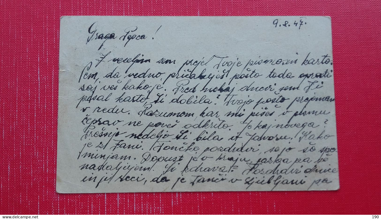 Dopisnica FLRJ(Tito) 1.50 Din.Ljubljana.Devica Marija V Polju.Strojni Zig - Cartas & Documentos