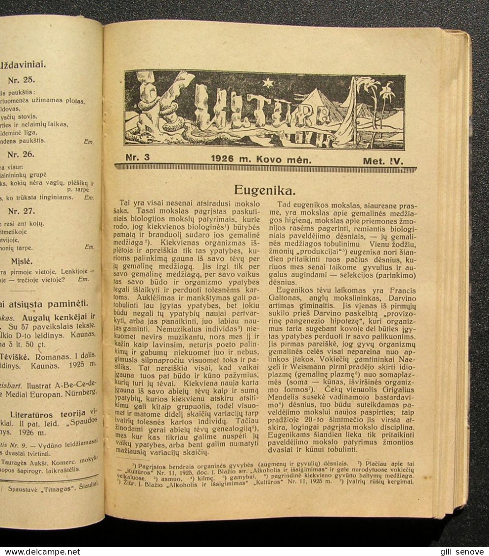 Lithuanian Magazine / Kultūra 1926 Complete - Algemene Informatie