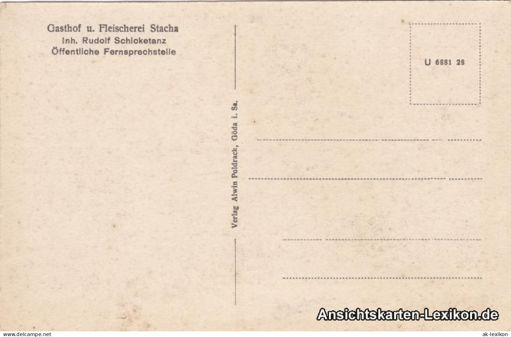 Stacha-Demitz-Thumitz Zemicy-Tumicy Gasthof Fleischerei: Konzert- Ballsaal 1922 - Demitz-Thumitz