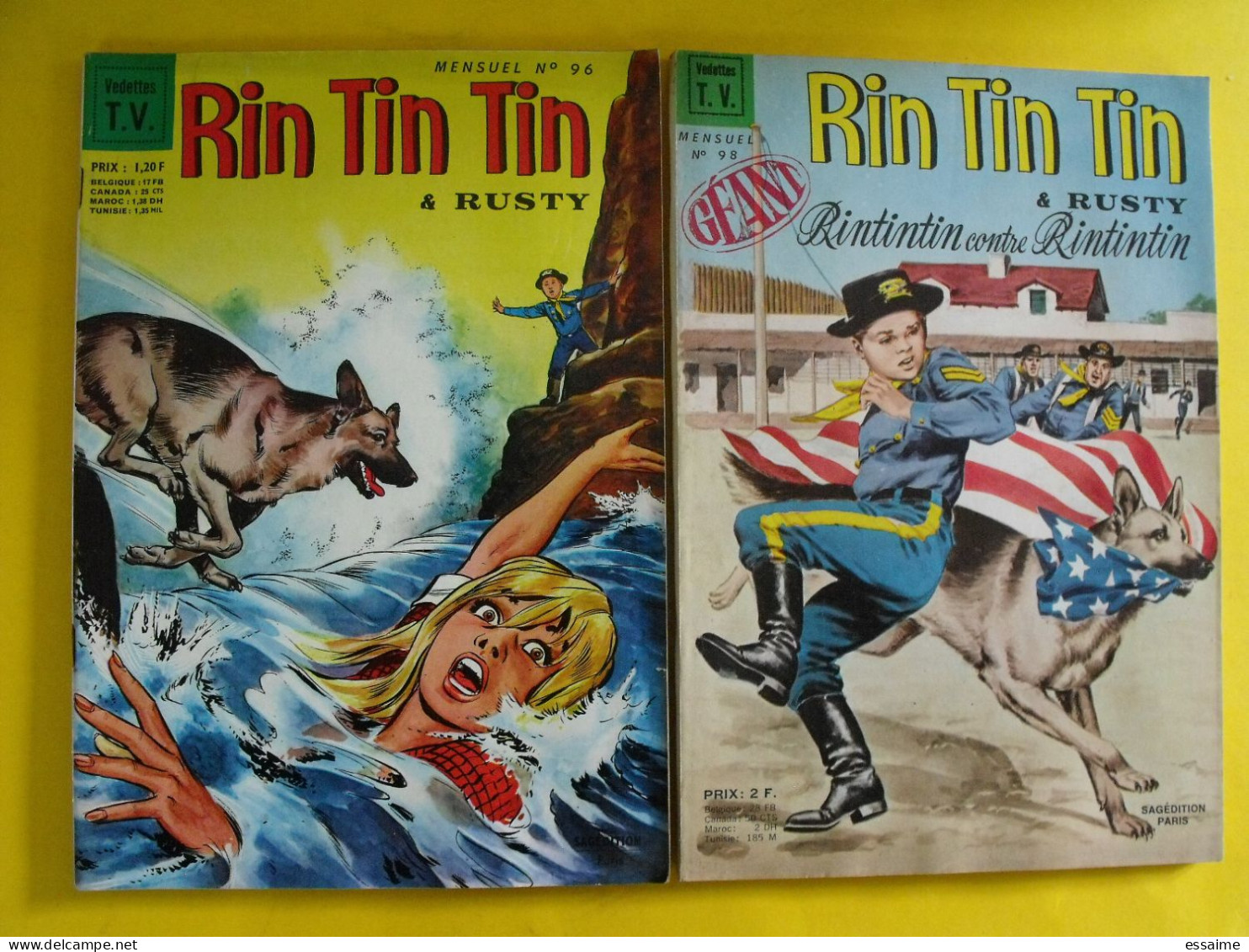 Lot Relié De 12 N° De Rintintin Rin Tin Tin Et Rusty. Mensuel Sagédition Vedettes TV. Kid Roy Découpages Indiens 1966-68 - Bernadette