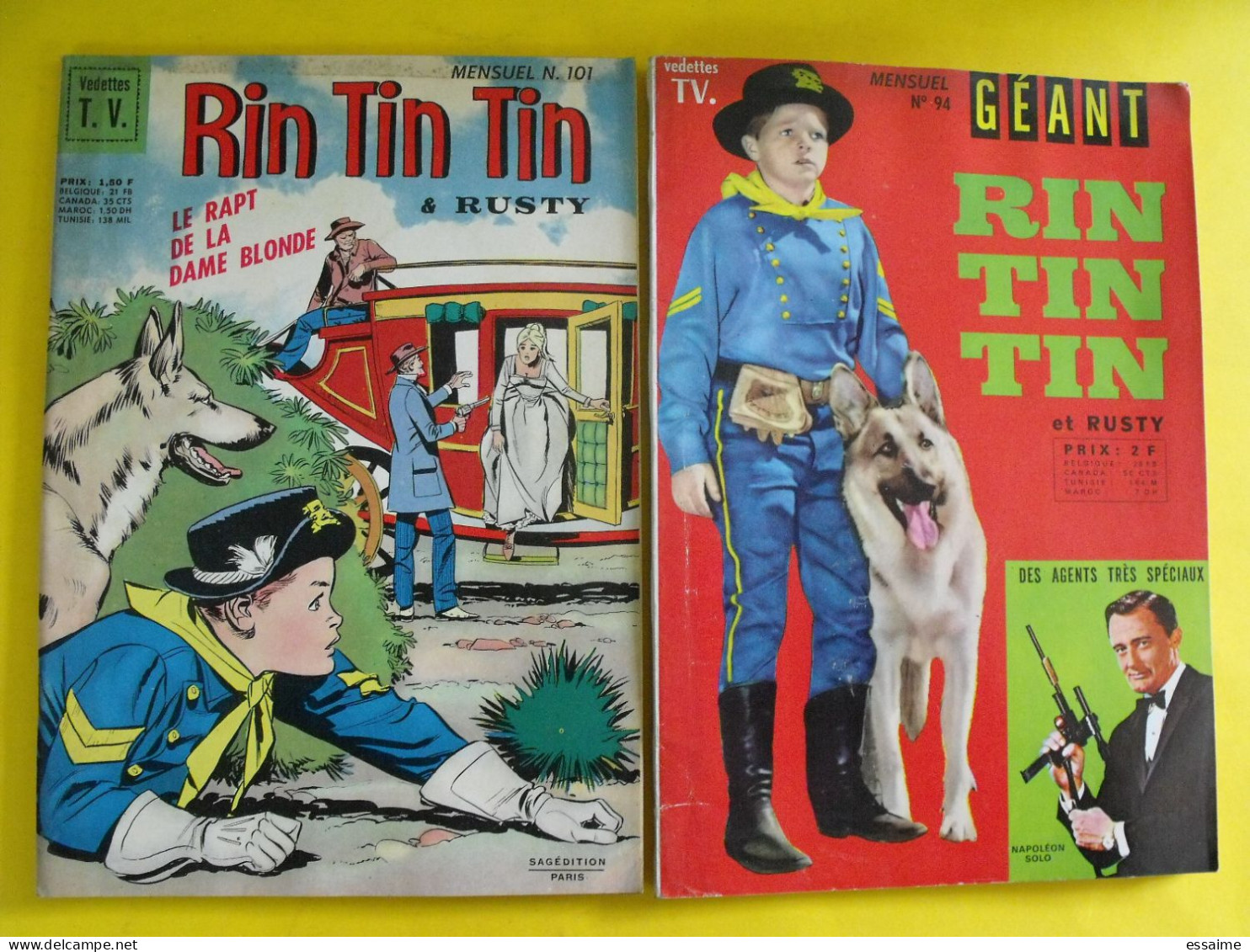 Lot Relié De 12 N° De Rintintin Rin Tin Tin Et Rusty. Mensuel Sagédition Vedettes TV. Kid Roy Découpages Indiens 1966-68 - Bernadette