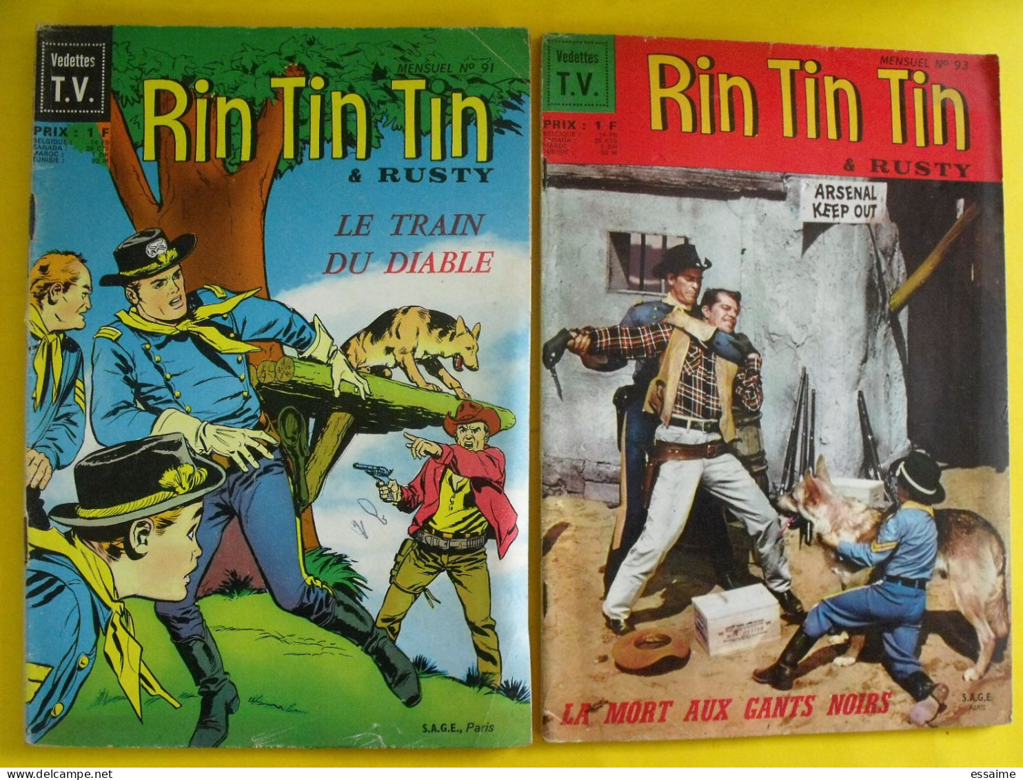 Lot Relié De 12 N° De Rintintin Rin Tin Tin Et Rusty. Mensuel Sagédition Vedettes TV. Kid Roy Découpages Indiens 1966-68 - Bernadette