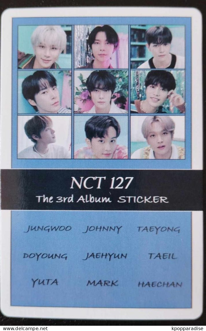 Photocard K POP Au Choix  NCT 127 The Third Album Sticker Jungwoo - Otros & Sin Clasificación