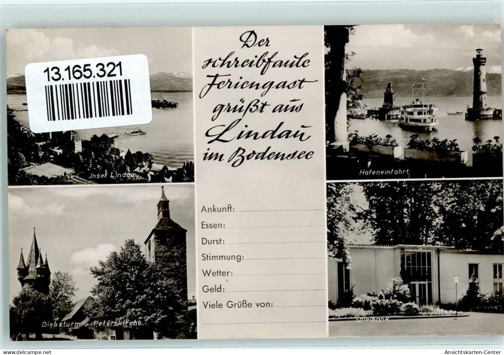 13165321 - Motorschiff Deutschland  Stempel: Lindau 5.9.55 - Tarjetas Transatlánticos