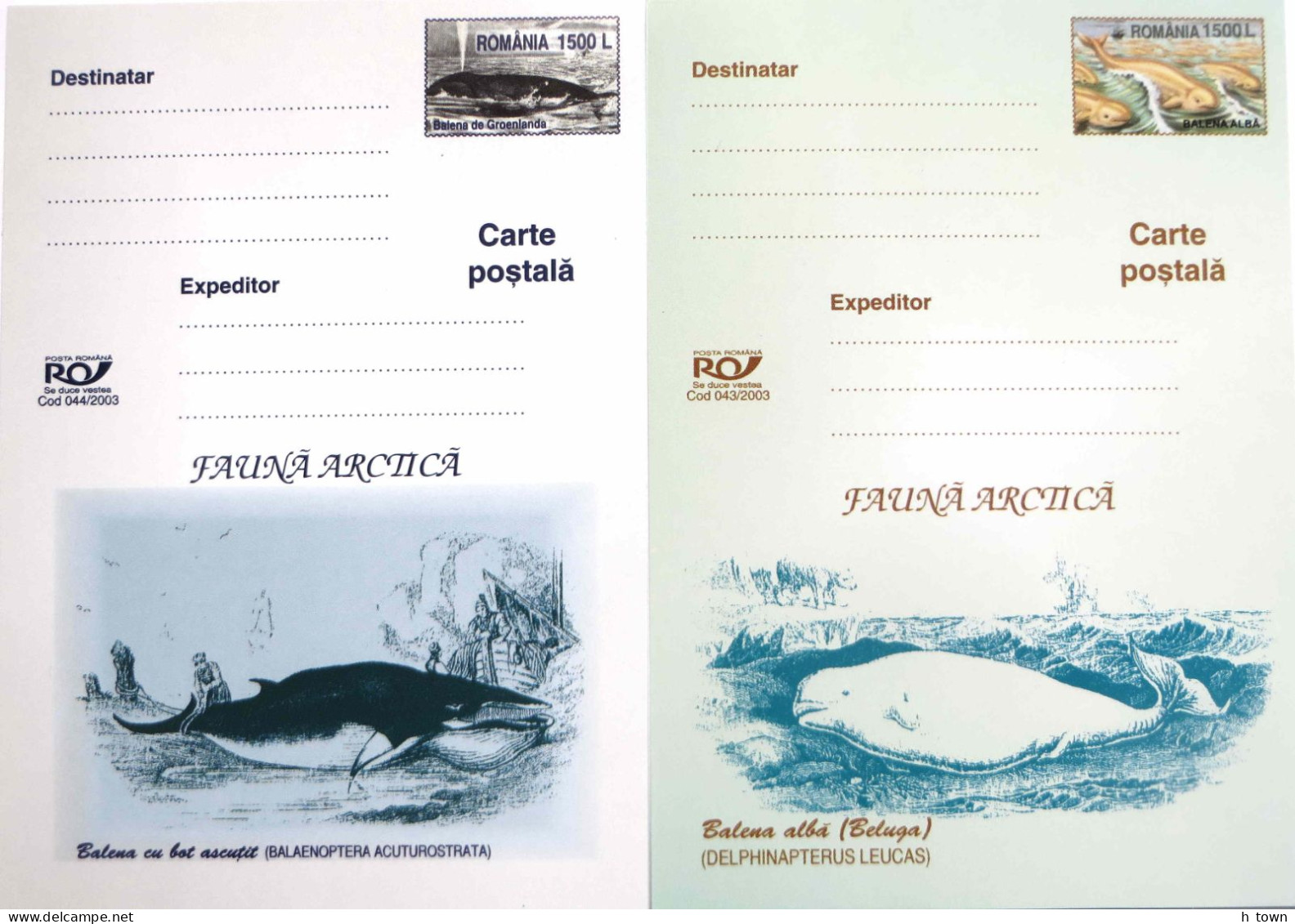 224  Baleines: 4 Entiers (c.p.) 2003 - Whales, Whaling Stationery Postcards. Whale Baleine - Whales