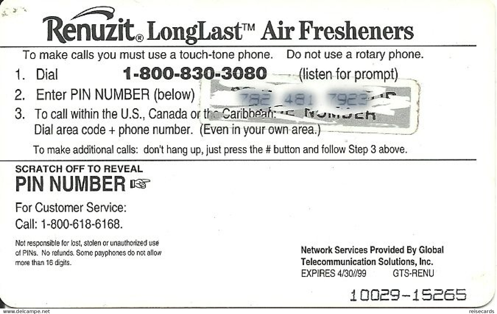 USA: Prepaid Global Telecommunications Solutions - Renuzit Air Fresheners, Flowers - Altri & Non Classificati