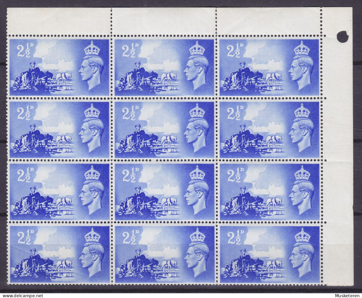 Great Britain 1948 Mi. 236, 2½ Pence King George VI., Liberation Of Cannel Islands, 2x 20-Blocks W. Margins, MNH** - Unused Stamps