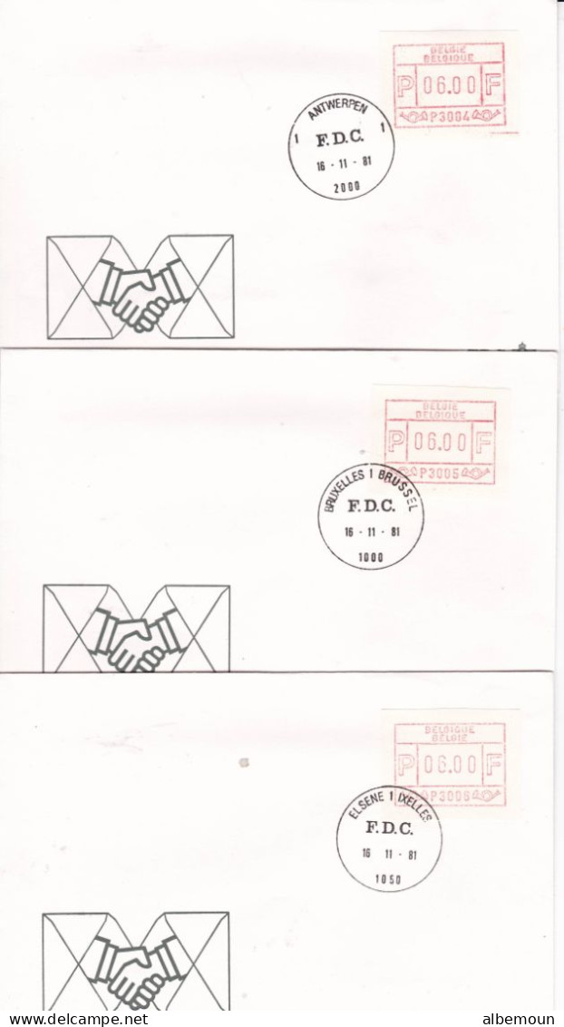 Belgique  ATM Premier Jour 1981 Étiquettes à 6 Francs 3001-3006 - Gebraucht
