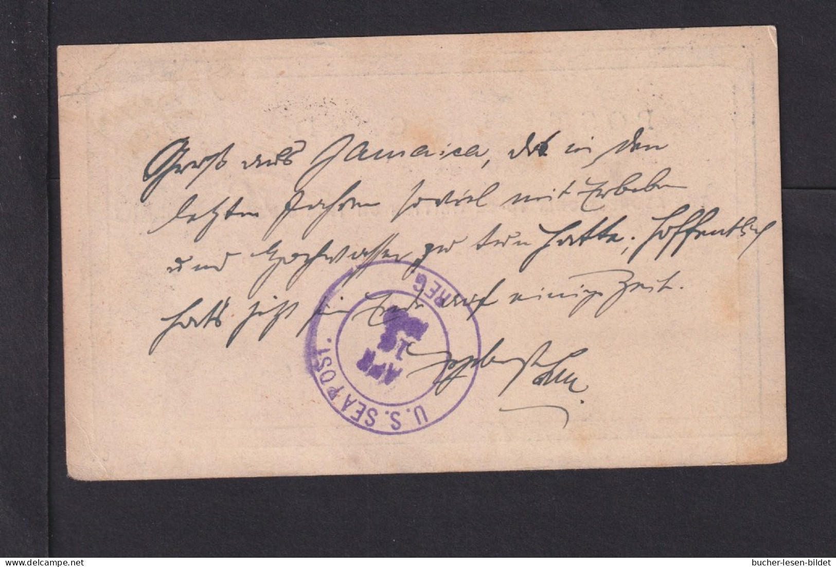 1910 - 1/2 P. Überdruck-Ganzsache Mit Zufrankatur Als Einschreiben Ab Kingston Nach Salzburg - US-Schiffspost-Stempel - Jamaïque (...-1961)