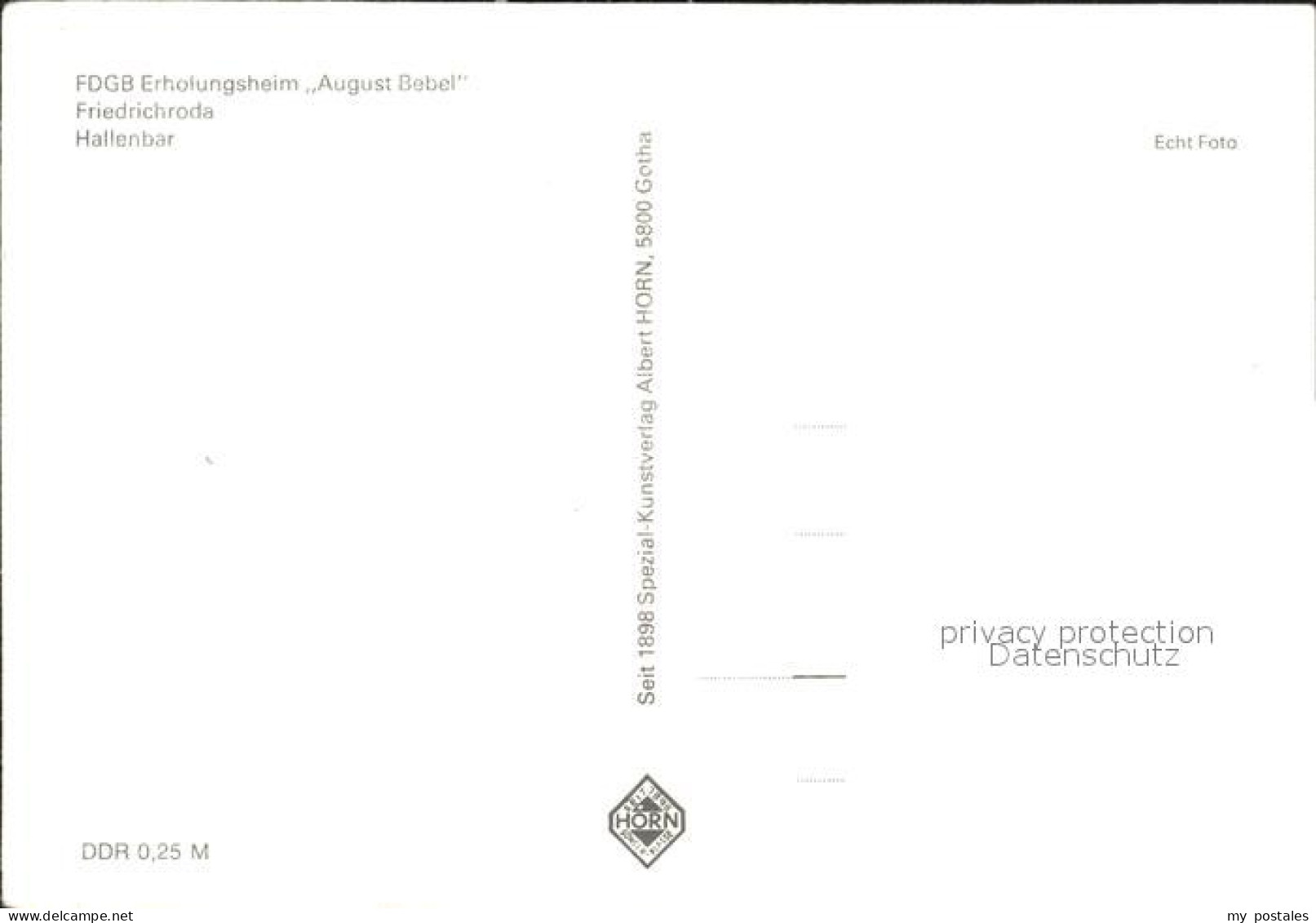 72064814 Friedrichsroda Hallenbar FDGB Erholungsheim August Bebel Gotha - Gotha