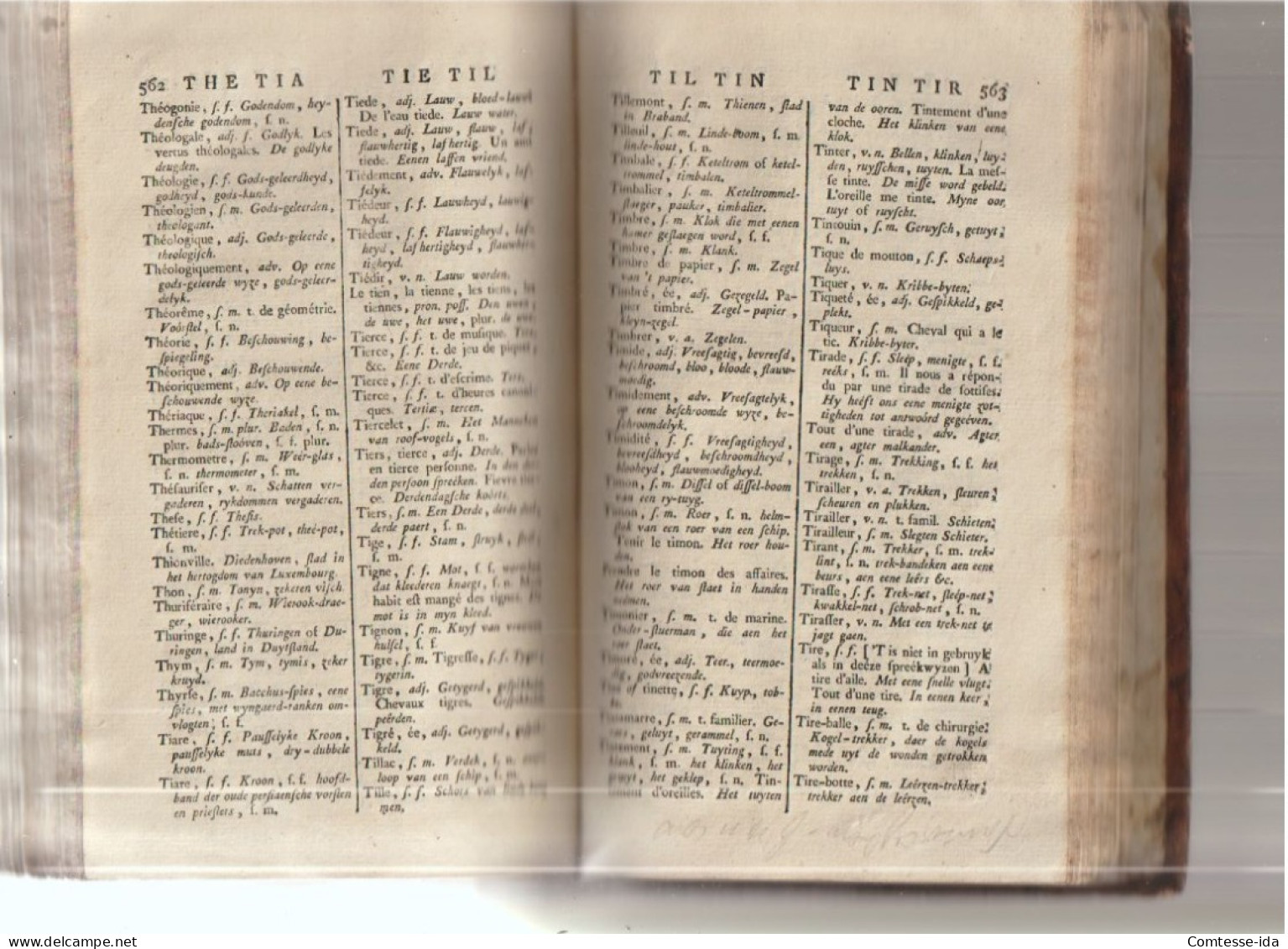 Nouveau Dictionnaire FRANCOIS - FLAMAND par F. Des ROCHES.  1791. (Rarissime)