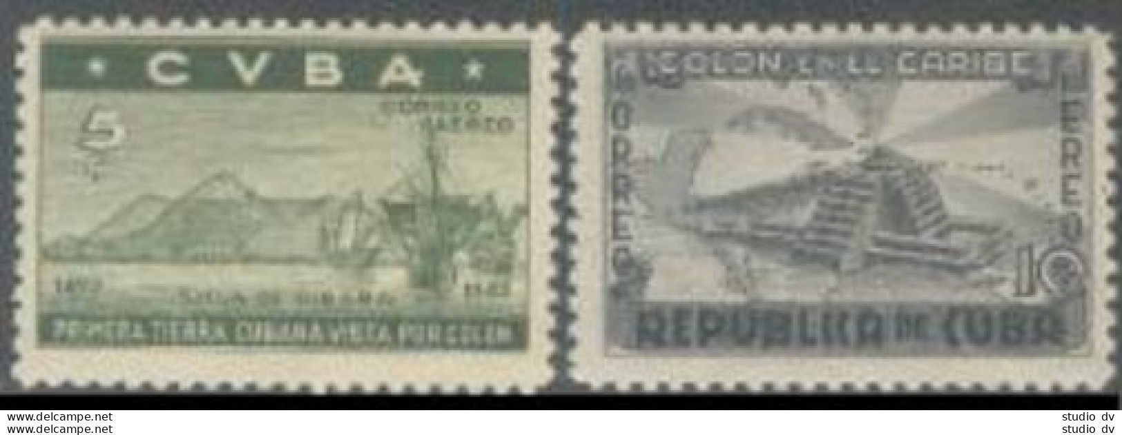Cuba 387-391,C36-37,hinged.Mi 190-196.Columbus,Bartolome De Las Casas,Lighthouse - Nuovi