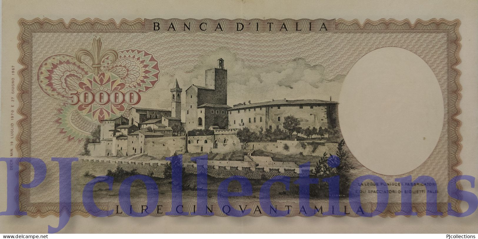 ITALIA - ITALY 50000 LIRE 1970 PICK 99b AU+ - 50000 Lire